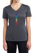 Ladies Yoga Shirt Floral Chakras Moisture Wicking V-neck Tee T-Shirt