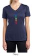 Ladies Yoga Shirt Floral Chakras Moisture Wicking V-neck Tee T-Shirt