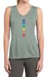 Ladies Yoga Shirt Floral Chakras Sleeveless Moisture Wicking Tee