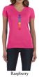 Ladies Yoga Shirt Floral Chakras V-neck Tee T-Shirt