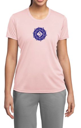 Ladies Yoga Shirt Floral Sahasrara Moisture Wicking Tee T-Shirt