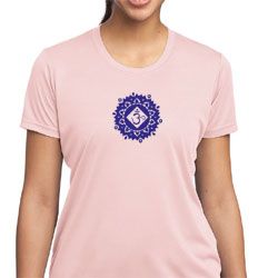 Ladies Yoga Shirt Floral Sahasrara Moisture Wicking Tee T-Shirt