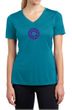 Ladies Yoga Shirt Floral Sahasrara Moisture Wicking V-neck Tee T-Shirt