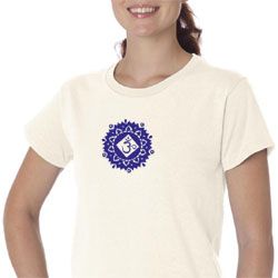 Ladies Yoga Shirt Floral Sahasrara Organic Tee T-Shirt