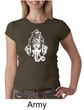 Ladies Yoga Shirt Ganesha Head Crewneck Tee T-Shirt