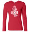 Ladies Yoga Shirt Ganesha Head Long Sleeve Tee T-Shirt