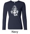 Ladies Yoga Shirt Ganesha Head Long Sleeve Tee T-Shirt