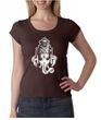 Ladies Yoga Shirt Ganesha Head Scoop Neck Tee T-Shirt