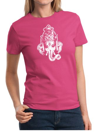 Ladies Yoga Shirt Ganesha Head Tee T-Shirt