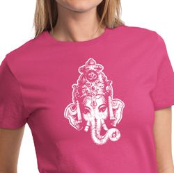 Ladies Yoga Shirt Ganesha Head Tee T-Shirt