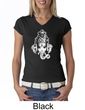 Ladies Yoga Shirt Ganesha Head V-Neck Tee T-Shirt