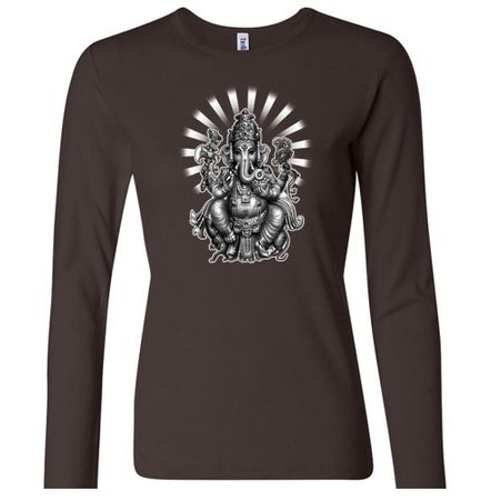 Ladies Yoga Shirt Ganesha Long Sleeve