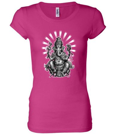 Ladies Yoga Shirt Ganesha Longer Length Tee T-shirt