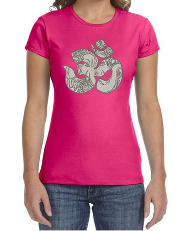 Ladies Yoga Shirt Ganesha OM Crewneck Tee T-Shirt