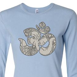 Ladies Yoga Shirt Ganesha OM Long Sleeve Tee T-Shirt