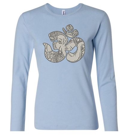 Ladies Yoga Shirt Ganesha OM Long Sleeve Tee T-Shirt