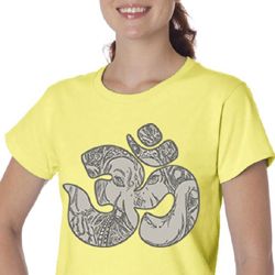 Ladies Yoga Shirt Ganesha OM Organic Tee T-Shirt