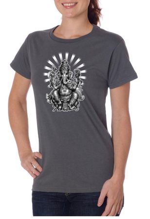 Ladies Yoga Shirt Ganesha Organic Tee T-shirt