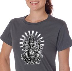 Ladies Yoga Shirt Ganesha Organic Tee T-shirt