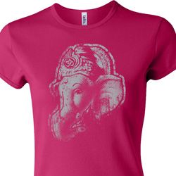 Ladies Yoga Shirt Ganesha Profile Crewneck Tee T-Shirt Ladies Yoga Shirt Ganesha Profile Crewneck Tee T-Shirt