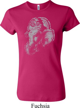 Ladies Yoga Shirt Ganesha Profile Crewneck Tee T-Shirt