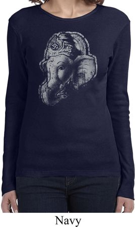 Ladies Yoga Shirt Ganesha Profile Long Sleeve Tee T-Shirt