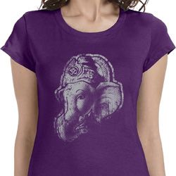 Ladies Yoga Shirt Ganesha Profile Longer Length Tee T-Shirt Ladies Yoga Shirt Ganesha Profile Longer Length Tee T-Shirt