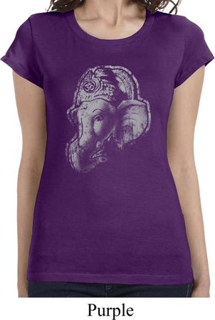Ladies Yoga Shirt Ganesha Profile Longer Length Tee T-Shirt