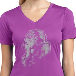 Ladies Yoga Shirt Ganesha Profile Moisture Wicking V-neck Tee T-Shirt Ladies Yoga Shirt Ganesha Profile Moisture Wicking V-neck Tee T-Shirt