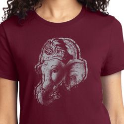 Ladies Yoga Shirt Ganesha Profile Tee T-Shirt Ladies Yoga Shirt Ganesha Profile Tee T-Shirt