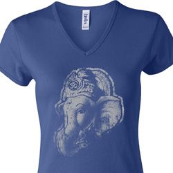 Ladies Yoga Shirt Ganesha Profile V-neck Tee T-Shirt Ladies Yoga Shirt Ganesha Profile V-neck Tee T-Shirt