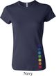 Ladies Yoga Shirt Glowing Chakras Bottom Print Crewneck Tee T-Shirt