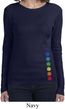 Ladies Yoga Shirt Glowing Chakras Bottom Print Long Sleeve Tee T-Shirt