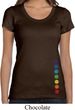 Ladies Yoga Shirt Glowing Chakras Bottom Print Scoop Neck Tee T-Shirt