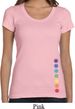 Ladies Yoga Shirt Glowing Chakras Bottom Print Scoop Neck Tee T-Shirt