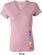 Ladies Yoga Shirt Glowing Chakras Bottom Print V-neck Tee T-Shirt