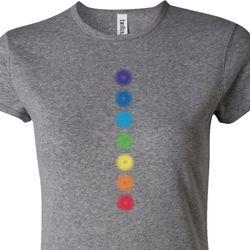 Ladies Yoga Shirt Glowing Chakras Crewneck Tee T-Shirt