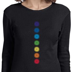 Ladies Yoga Shirt Glowing Chakras Long Sleeve Tee T-Shirt