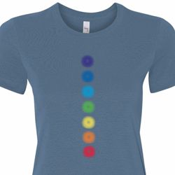 Ladies Yoga Shirt Glowing Chakras Longer Length Tee T-Shirt