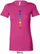 Ladies Yoga Shirt Glowing Chakras Longer Length Tee T-Shirt