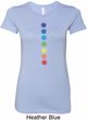 Ladies Yoga Shirt Glowing Chakras Longer Length Tee T-Shirt