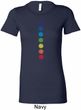 Ladies Yoga Shirt Glowing Chakras Longer Length Tee T-Shirt