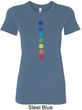 Ladies Yoga Shirt Glowing Chakras Longer Length Tee T-Shirt