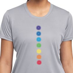 Ladies Yoga Shirt Glowing Chakras Moisture Wicking Tee T-Shirt