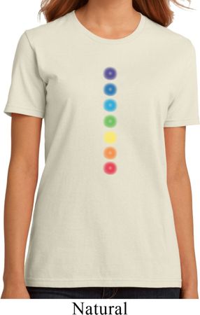 Ladies Yoga Shirt Glowing Chakras Organic Tee T-Shirt