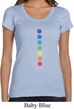 Ladies Yoga Shirt Glowing Chakras Scoop Neck Tee T-Shirt