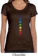 Ladies Yoga Shirt Glowing Chakras Scoop Neck Tee T-Shirt