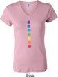 Ladies Yoga Shirt Glowing Chakras V-neck Tee T-Shirt