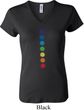 Ladies Yoga Shirt Glowing Chakras V-neck Tee T-Shirt