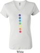 Ladies Yoga Shirt Glowing Chakras V-neck Tee T-Shirt